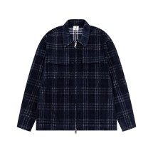 버버리 Burberry 체크 코듀로이 셔츠 - 화이트/다크 블루 80719471