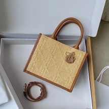 디올 북 토트 스몰 백 베이지 까나쥬 라피아 M1325OMRN_M918