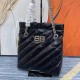 발렌시아가 여성 크러쉬 스몰 퀼트 토트백 블랙 742942210J01000
