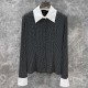 샤넬 FW24 로고만 프린트 싱글 긴팔셔츠 블랙화이트 P78128