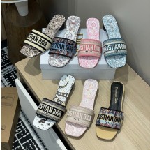 디올 자가드 스퀘어 통굽일자 슬리퍼 3.5CM 7컬러 KCO277ERT