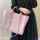 샤넬 25SS 도빌백 스몰 미듐 캔버스 토트 체인 쇼퍼백 핑크 AS3257 AS3351