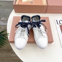 미우미우 레더 스니커즈 네이비 5E532E