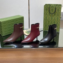 구찌 여성 로고 장식 레더 앵클 9CM 부츠 3컬러 794386