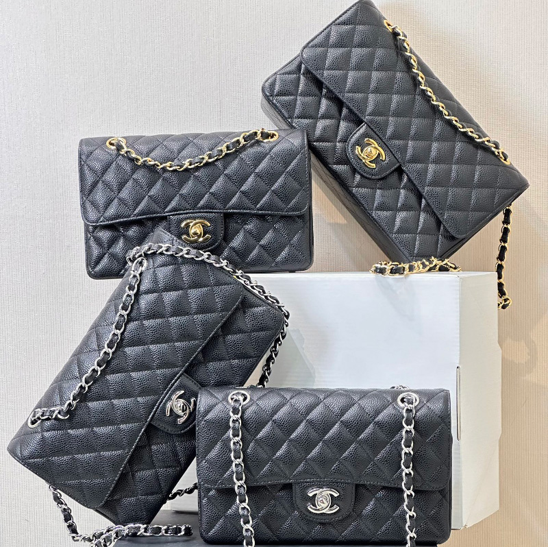 샤넬 클래식 스몰 플랩백 캐비어 금장 은장 A01113 A01112 A58600