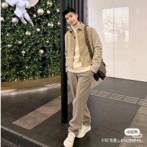 디올 Dior 송아지 가죽 이중 소재 베이지 재킷 413L426A0729  C