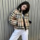버버리 체크 크롭 푸퍼 하이넥 숏패딩 80590931  F