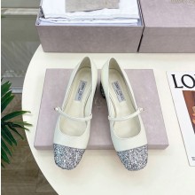 지미추 여성 펄 JC 로고 레더 글리터 메리제인 펌프스 ELISA45PJE