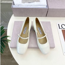 지미추 여성 엘리사 45 페이턴트 메시 펌프 4.5CM 화이트 ELISA45PTZ