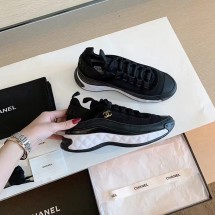 샤넬 믹스드파이버 여성 스니커즈 블랙 금장 G35617