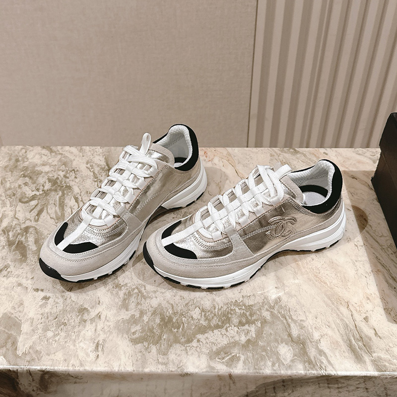 샤넬 25FW CC로고 라미네이티드 벨벳 스니커즈 실버 G46609
