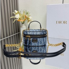 디올 30 Montaigne 몽테인 미니 베니티 케이스 블루 S2332UDCE