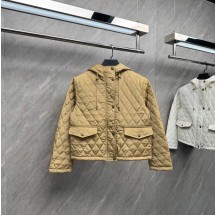 버버리 크롭 퀼티드 나일론 후드 자켓 베이지 81131161 F