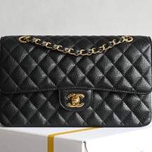 샤넬 클래식 미듐 캐비어 플랩백 금장 A01112