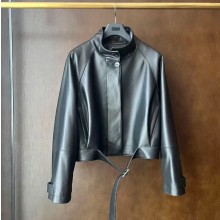 로에베 25FW 나파 램스킨 쇼츠 트렌치코트 블랙 S359Y34L69