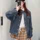미우미우 여성 플로킹 데님 벨벳 블루종 데님 자켓 GWB280  Y