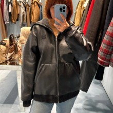 미우미우 나파 가죽 후드 여성 재킷 MPV952177R  Y