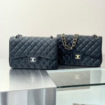 샤넬 클래식 라지 캐비어 블랙 A58600