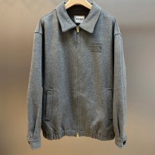 미우미우 자켓 로고 자수 그레이 여성 ML1304   F