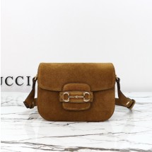 구찌 호스빗 1955 아우라 미니 스웨이드 숄더백 847064