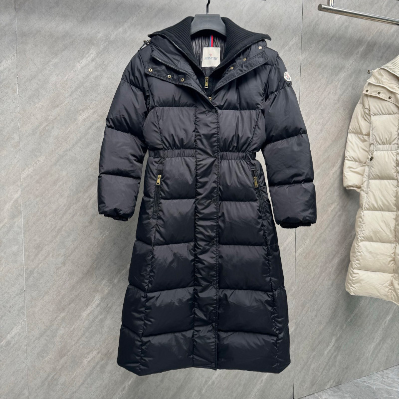 몽클레어 여성 점퍼 울 트리밍 후드 롱 다운 자켓 블랙 K20931C00022539ZD999   F