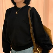 구찌 블랙 코튼 크루넥 맨투맨 837931XJHMP D