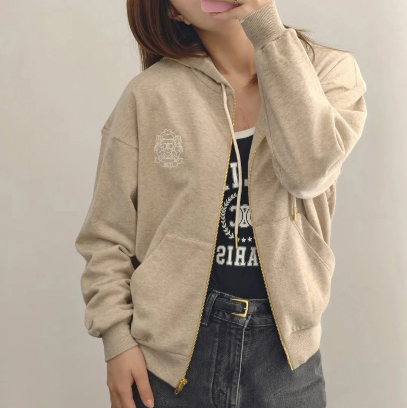 셀린느 캐시미어 코튼 집업 후드티 RY0FL450I.FYX9  D