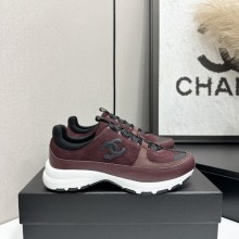 샤넬 26SS CC로고 스니커즈 스웨이드 와인 G47010
