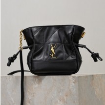 생로랑 제이미 미니 숄더 파우치 램스킨 블랙 859174