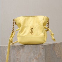 생로랑 제이미 미니 숄더 파우치 램스킨 옐로우 859174