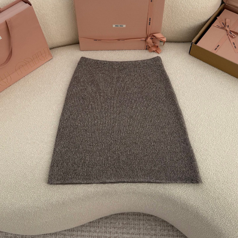 미우미우 울 니트 스커트 MMG575  H