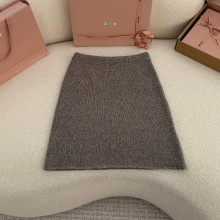 미우미우 울 니트 스커트 MMG575  H