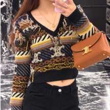 셀린느 여성 트리오페 자카드 패턴 니트 RY0Q90V65 19BD  H