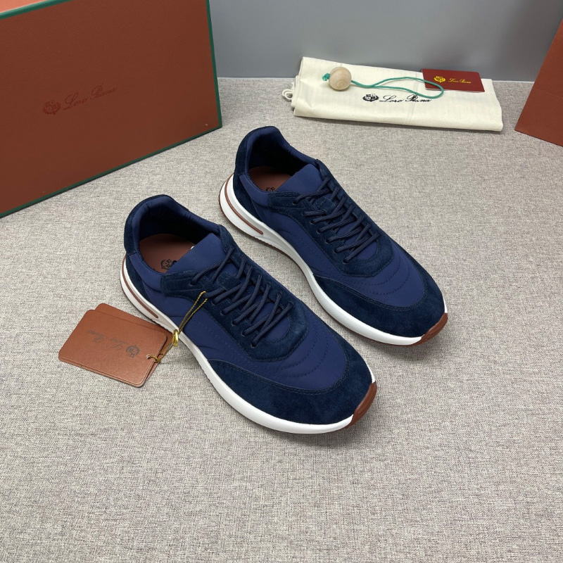 로로피아나 위켄드 워크 남성 스웨이드 쉘  네이비  스니커즈 FAM17195715