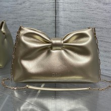 디올 보우 리본 백 미디엄 램스킨 골드 M0714OUQO_M900